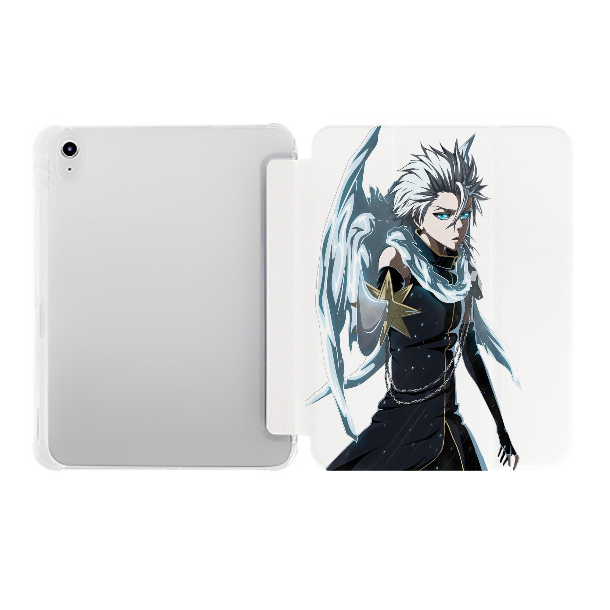 （画像用） ブリーチ 日番谷冬獅郎（ひつがや とうしろう） BLEACH Hitsugaya Toushirou IPad ケース ペン収納付き 三つ折りスタンド PUレザー×シリコン 対応機種9.5/10.5/10.9インチ